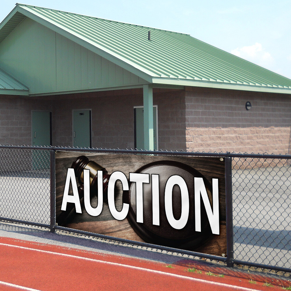 Vinyl Banner Sign Auction Business Style S Business Marketing Advertising Black