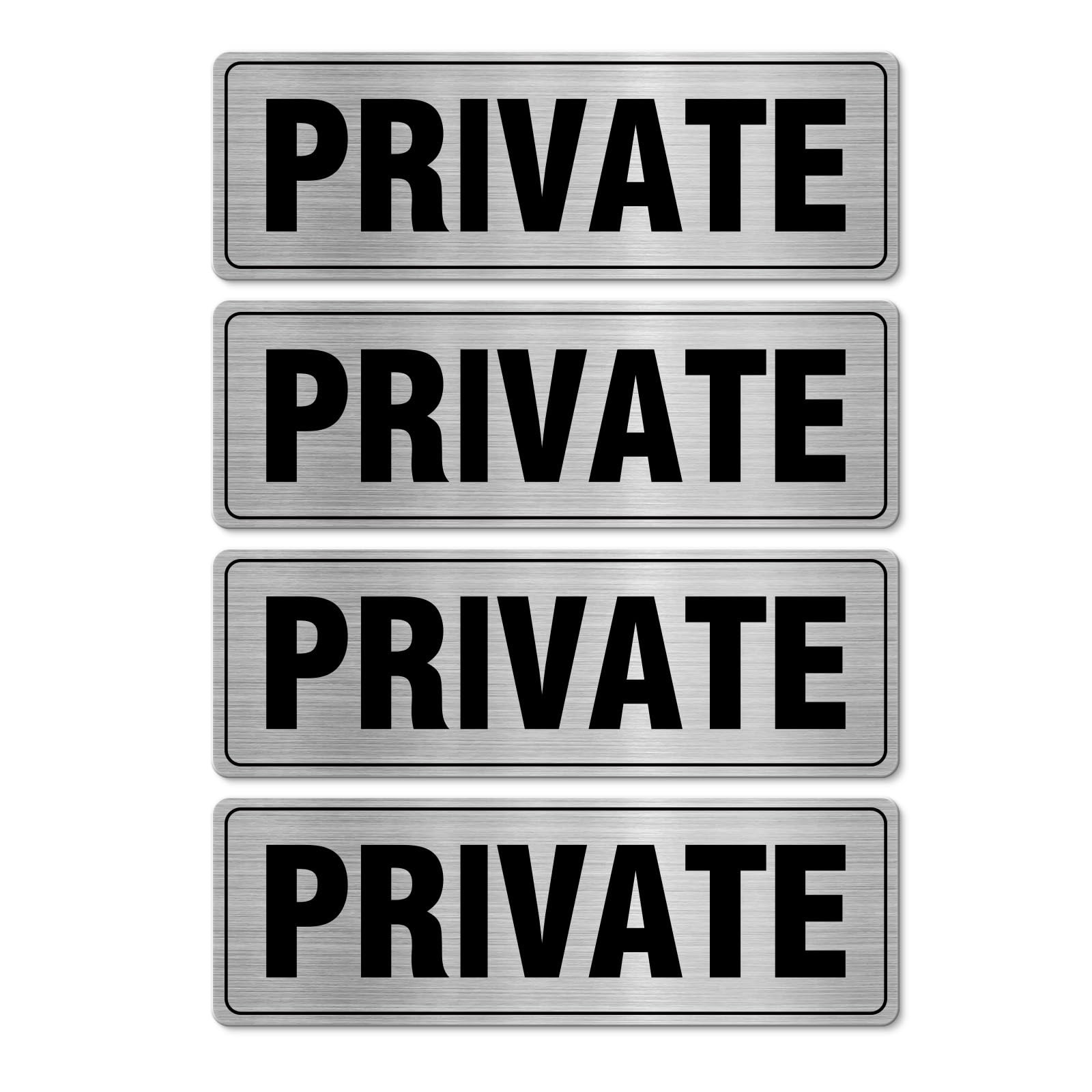 Private Sign Aluminum Silver 9 x 3 Inches Self-Adhesive Waterproof Metal Door…