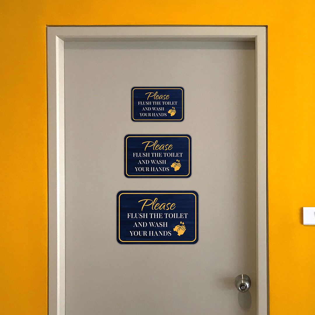 Classic Framed Plus Please Flush The Toilet And Wash Your Hands Sign