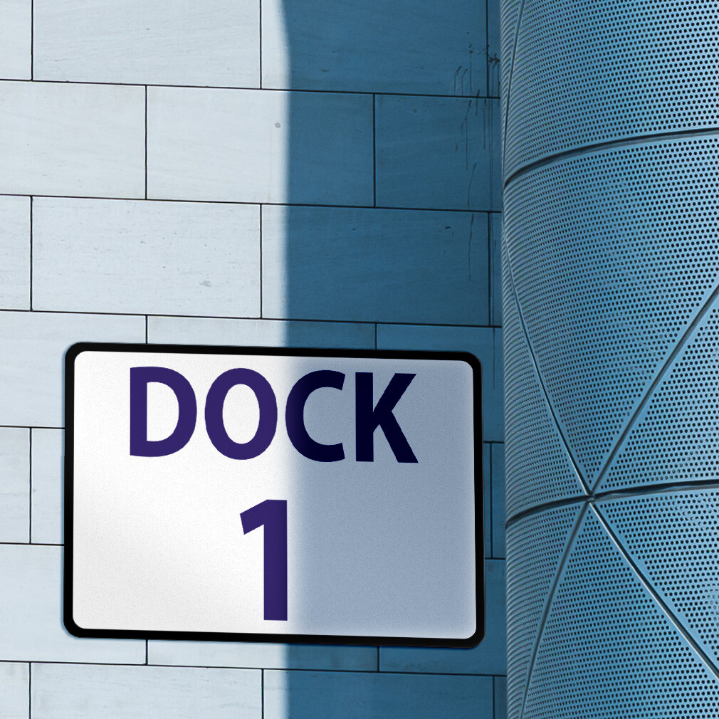 Aluminum Horizontal Metal Sign Dock 1 Activity Loading Zone Number