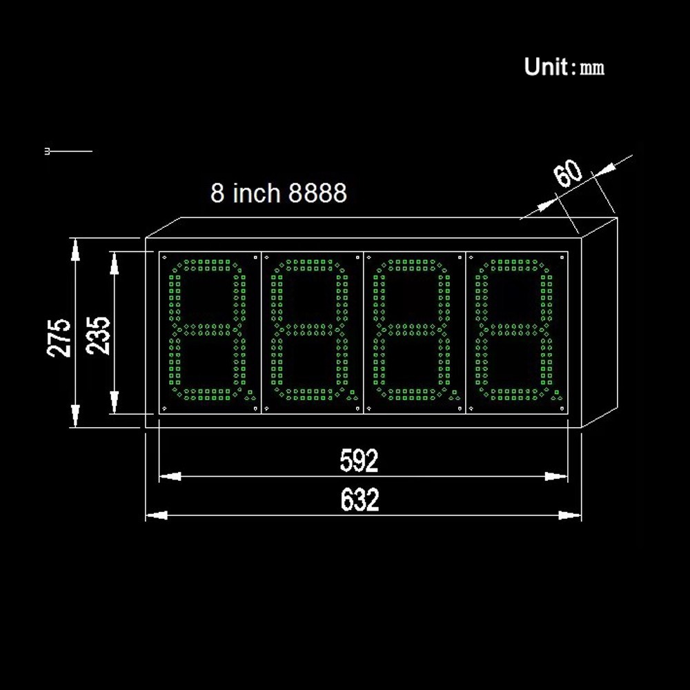 8&Prime; LED Gas Station Electronic Fuel Price Sign Motel Price Sign 8888