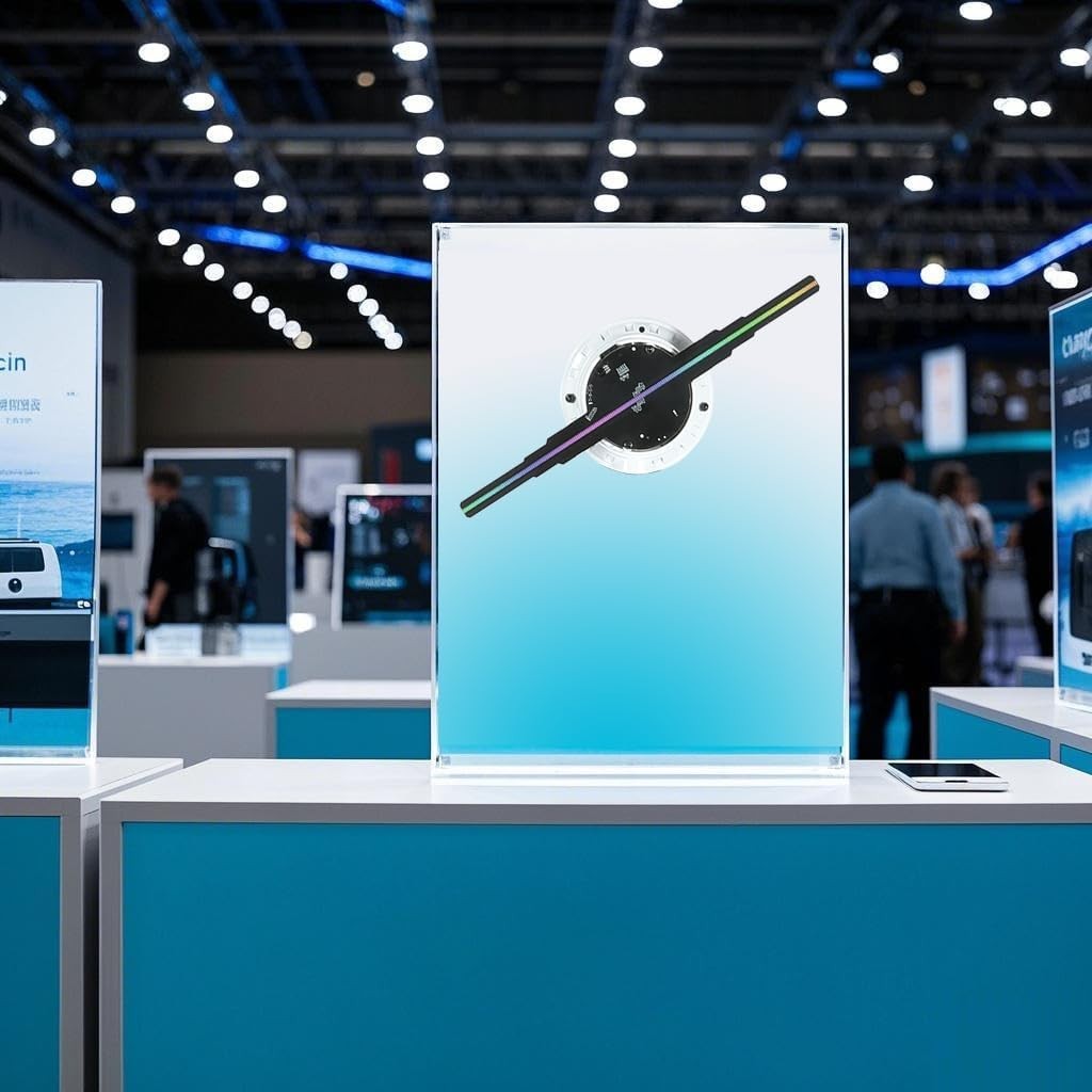 9.1&Prime; Hologram Fan: App-Controlled 3D Display with LED Lights for Trade Shows