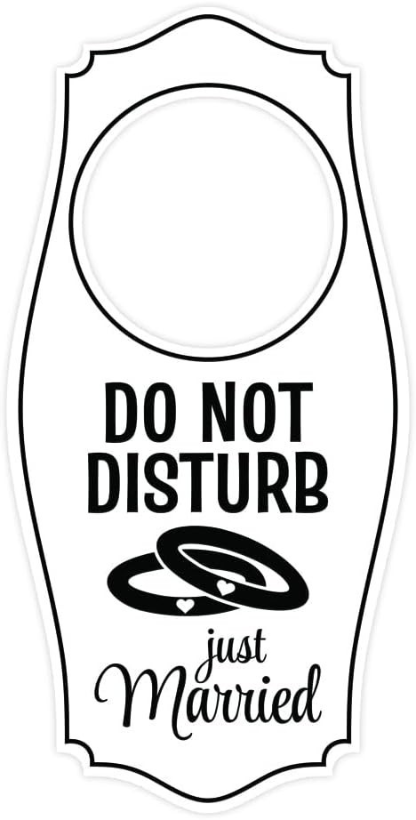 Do Not Disturb Just Married Door Hanger Sign White, 4&Prime; x 8&Prime;