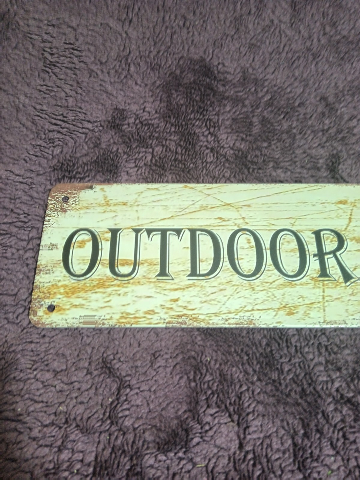 4&Prime; X 15&Prime; Aluminum Garden Sign « OUTDOOR SHOWER » Beige & Brown W/ 4 Mounting Holes
