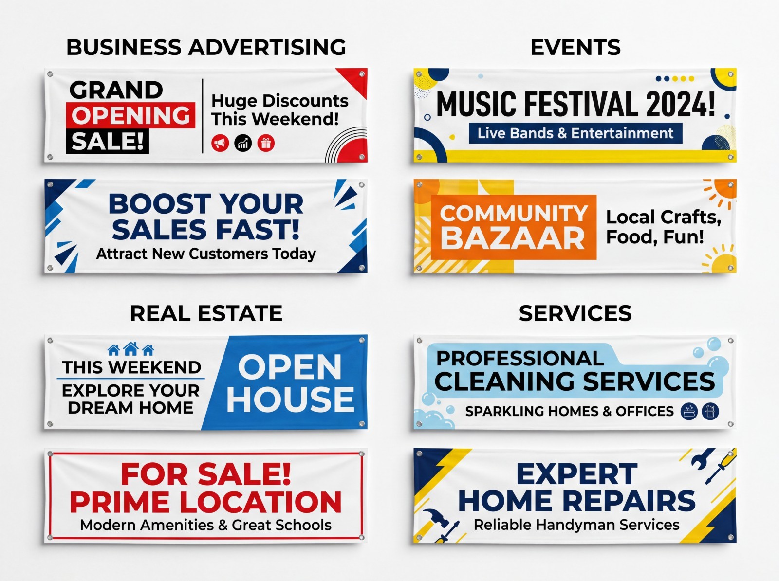 Custom Vinyl Banner 13oz Heavy Duty Outdoor Sign Any Size Fast Turnaround
