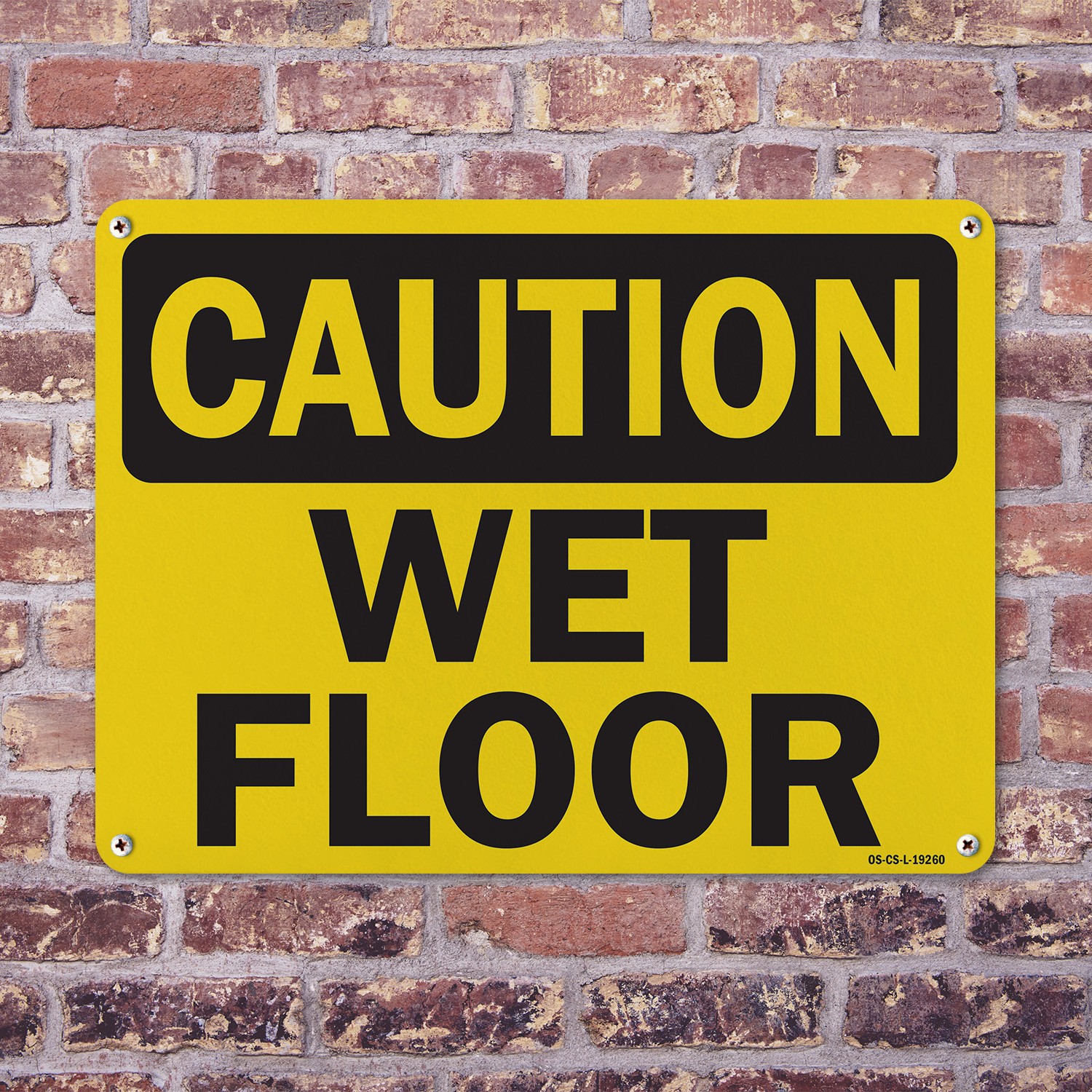 Wet Floor OSHA Caution Sign Metal, Plastic, Or Decal – 5 or 10 Pack