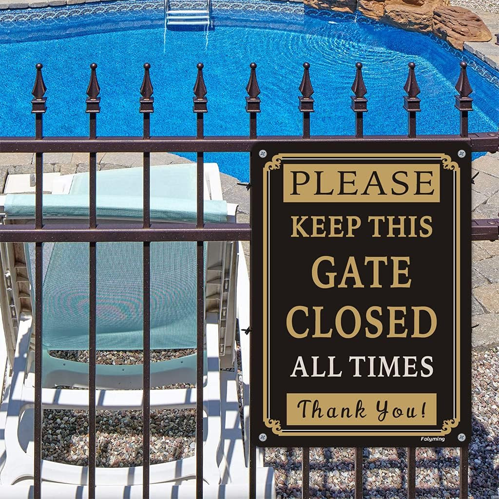 2 Pack Please Keep Gate Closed at All Times Signs 10 X 7 Inches Metal