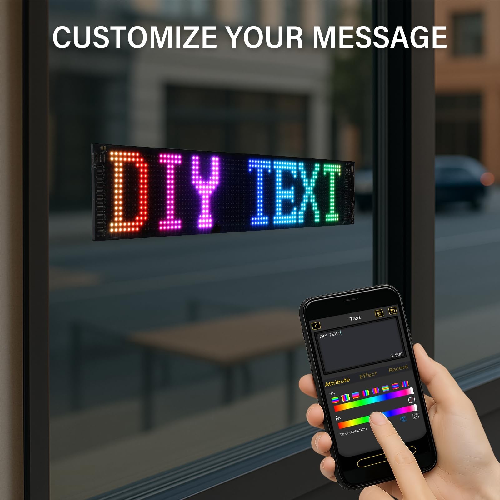 24 »x5 » Bluetooth Programmable LED Sign – Custom Scrolling Text, Timer, IP65 Wa