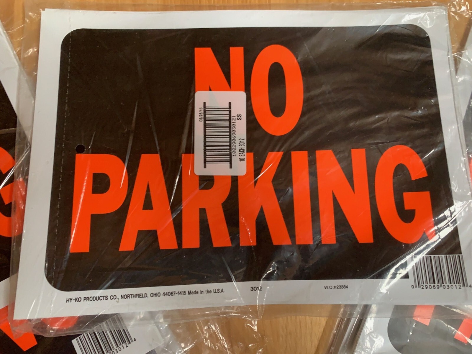 HY KO Products 3012 « No Parking » Plastic Sign 9&Prime; x 12&Prime; – Pack of 90