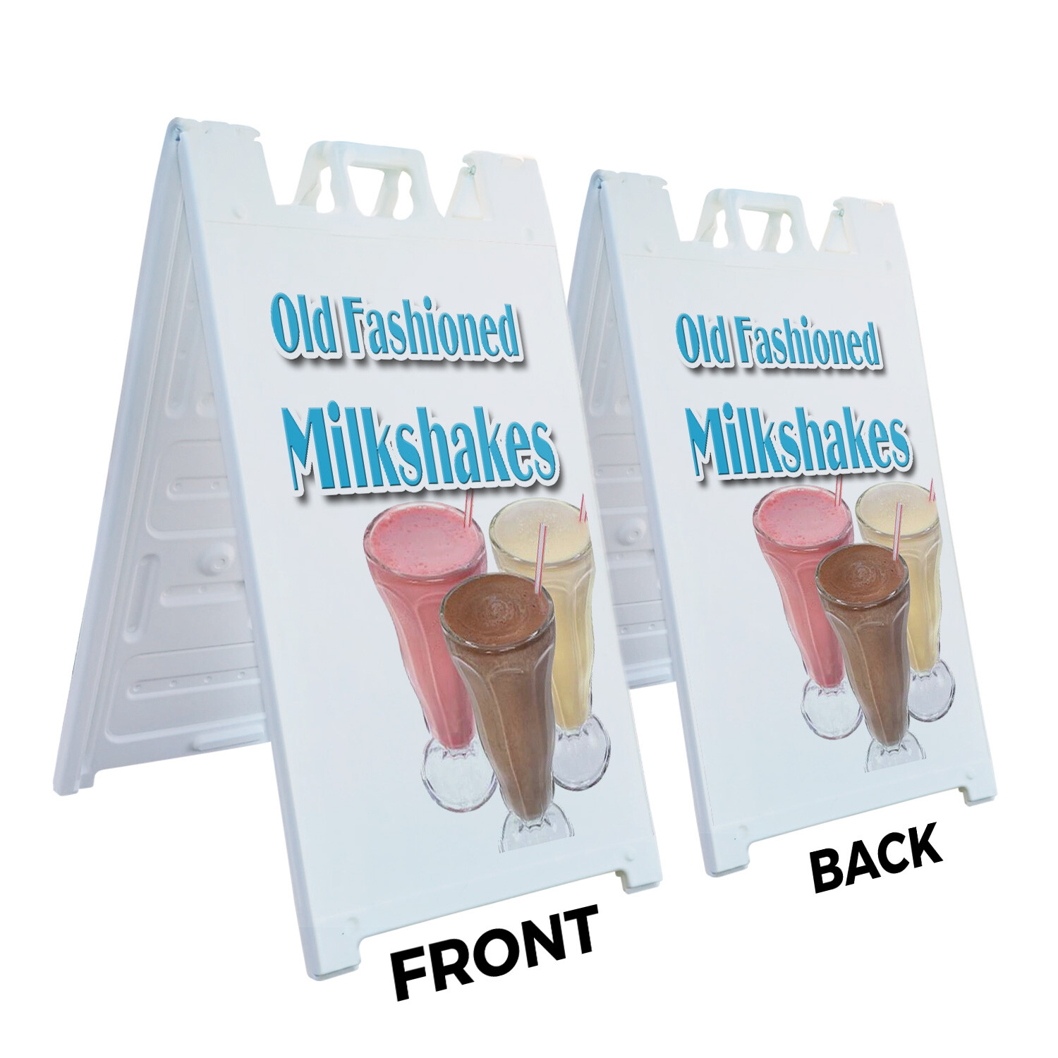 A-frame Sidewalk Old Fashioned Milkshakes 24&Prime; x 36&Prime; Double Sided A-Frame Sidewal