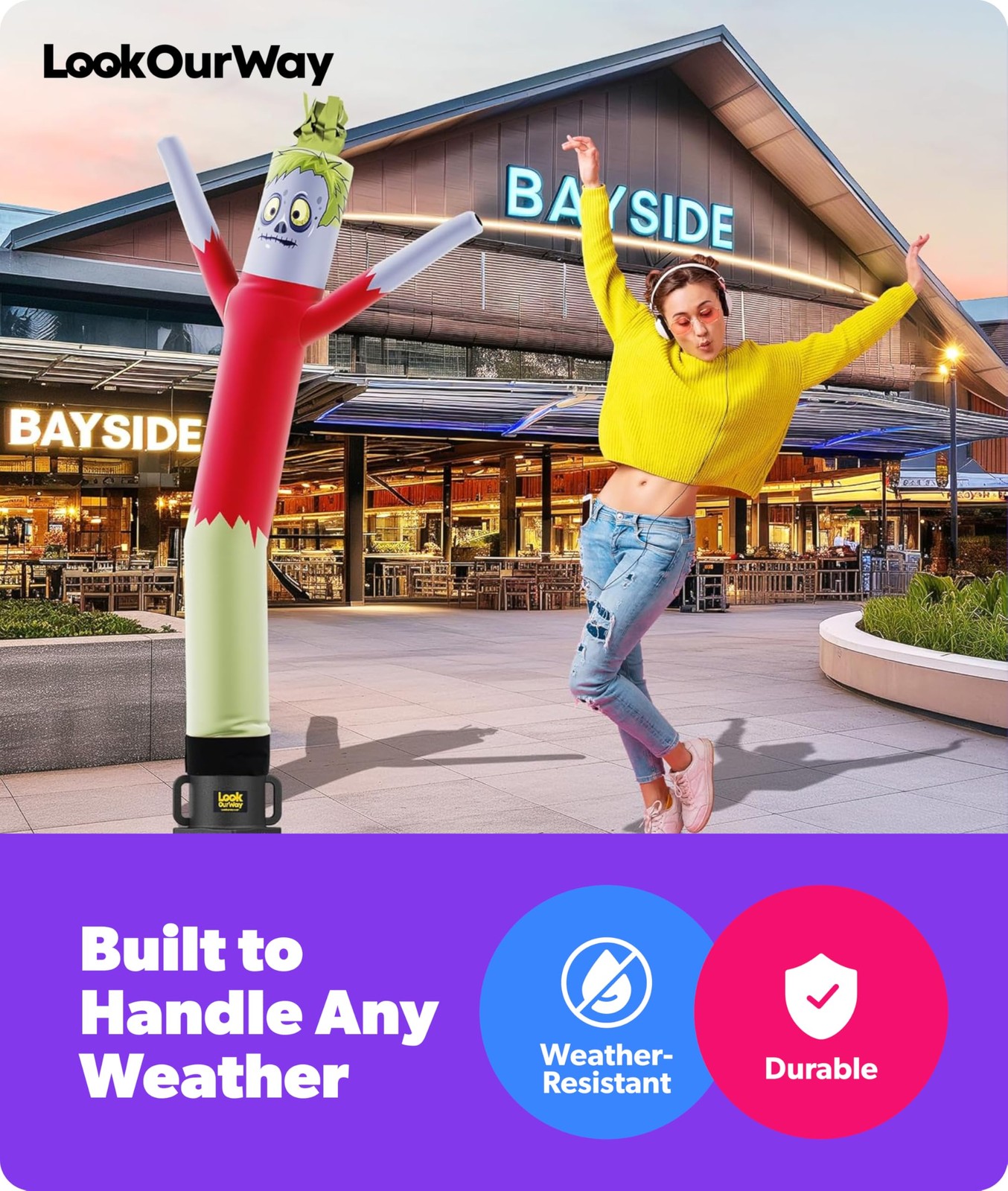Lookourway Air Dancers Wacky Waving Inflatable Tube Man Attachment – 6 Feet