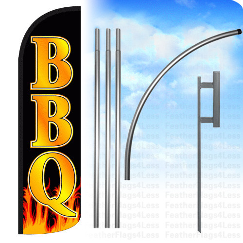 BBQ – Windless Swooper Feather Flag KIT Banner Sign – kq