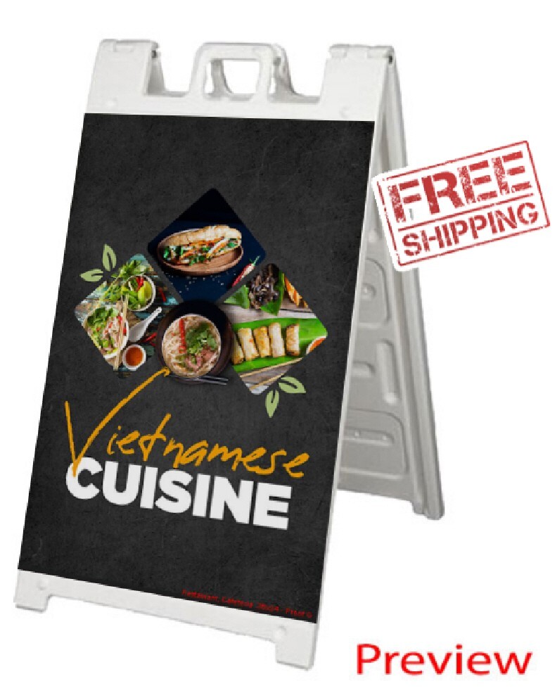 SideWalk Sign & 2 Plastic Sign Panels 24 »x36 » Custom Printed Your Text & Logos