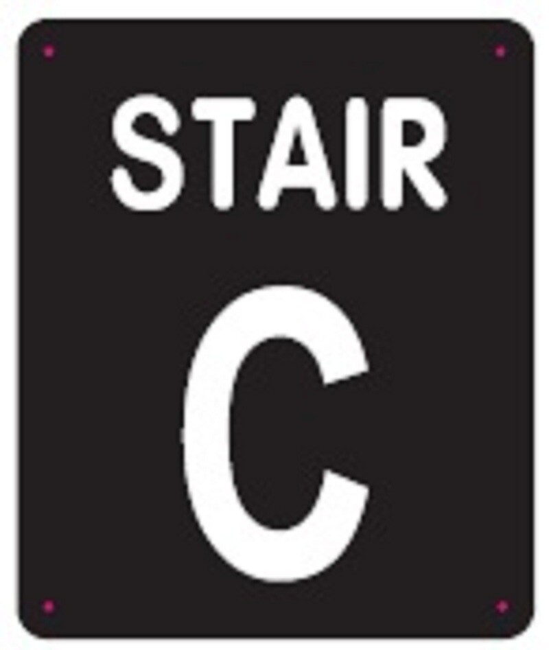 STAIR C SIGN (10X12, Black Background, Aluminum)-REF24-1027