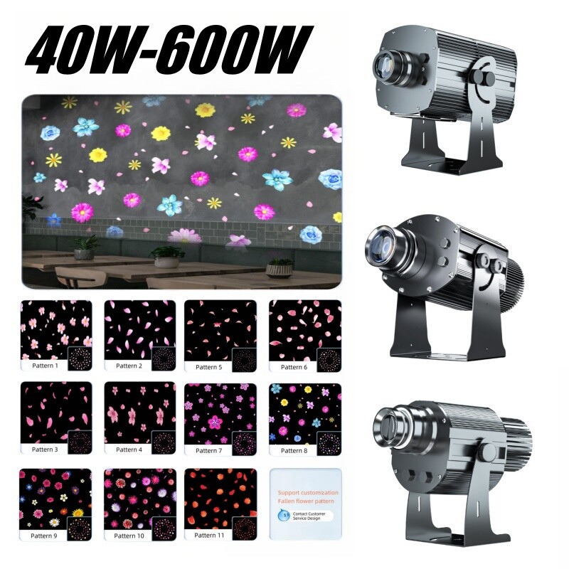 40W-600W Flower Dynamic Effect Pattern Projection Logo Gobo Projector Shop Decor