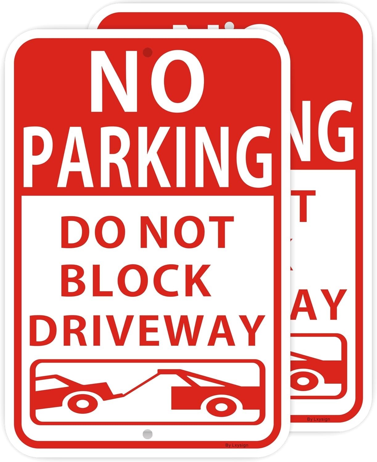 2 Pack Large No Parking Sign, Do Not Block Driveway Sign, 18 x 12 Inches, Ref…