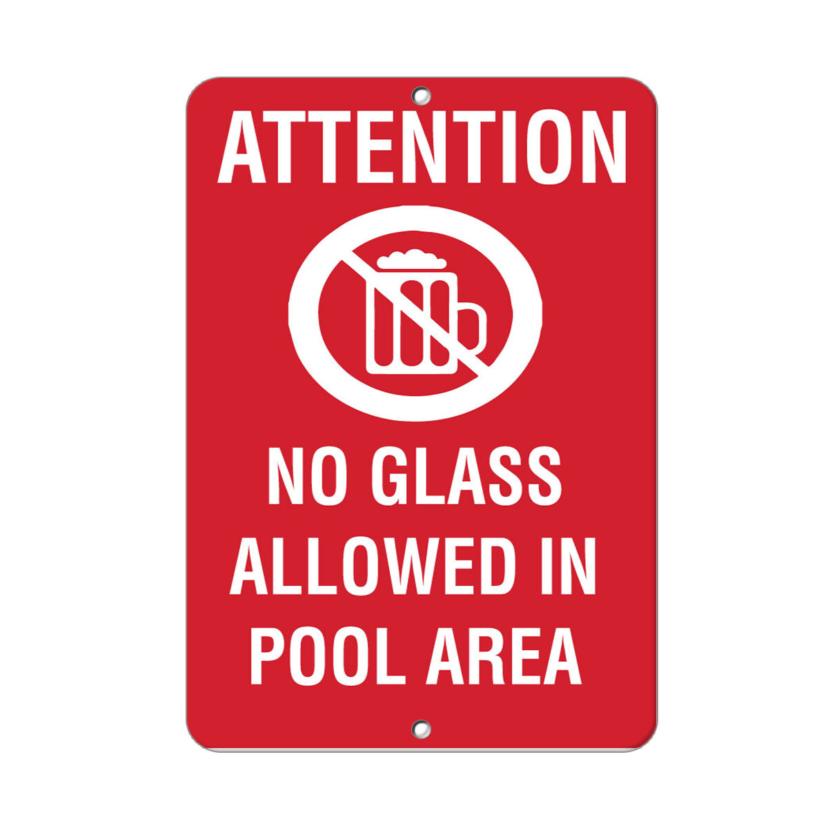 Vertical Metal Sign Multiple Sizes Attention Glass Allowed Pool Activity