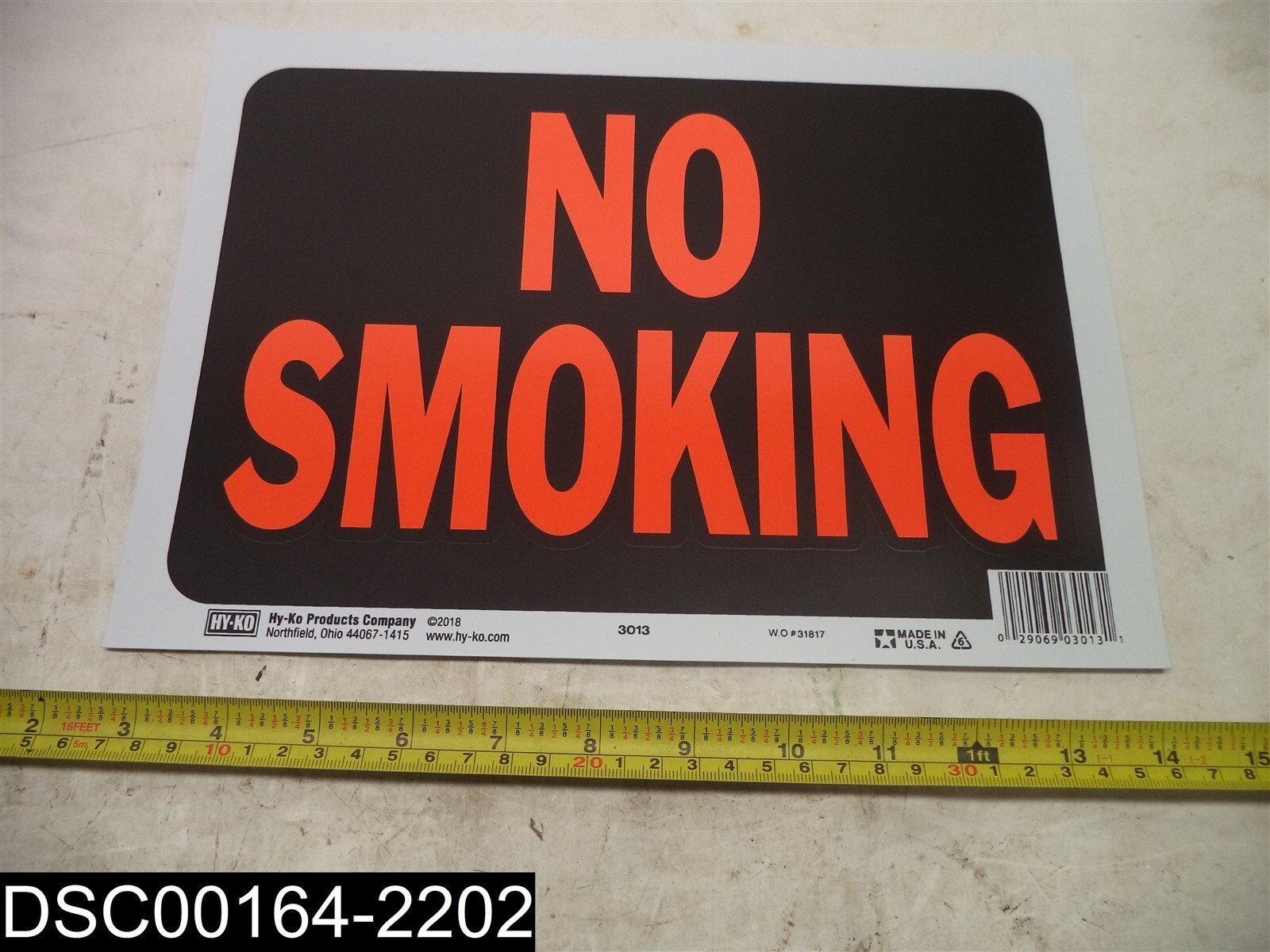 QTY=70 (7 PKS X 10) 3013 Hy-Ko No Smoking 9&Prime; x 12&Prime; Plastic Signs