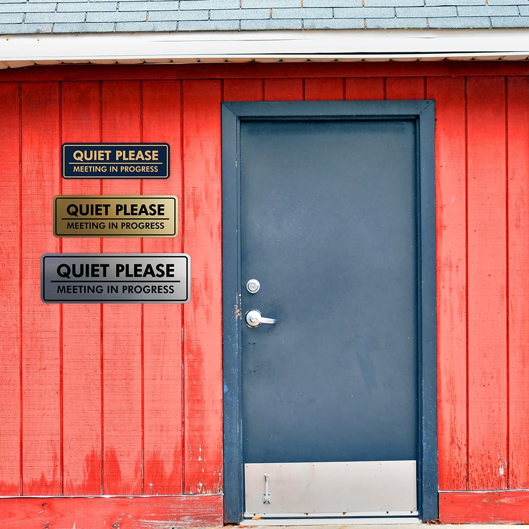 1 PC Standard Quiet Please Meeting in Progress Sign Large Red Door Hanger