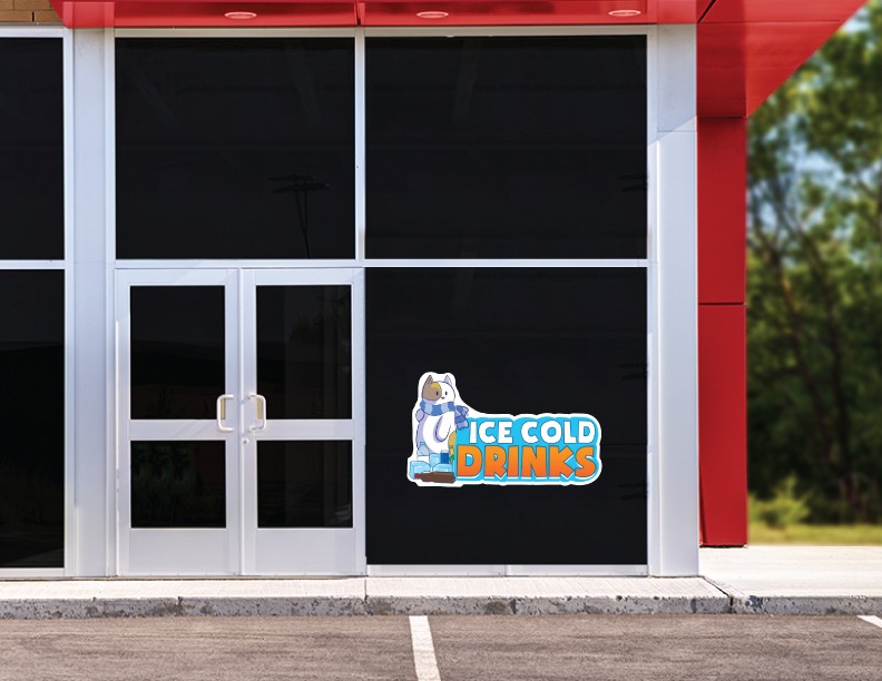 ICE COLD DRINKS 1 Concession Decal sign cart trailer stand sticker equipment