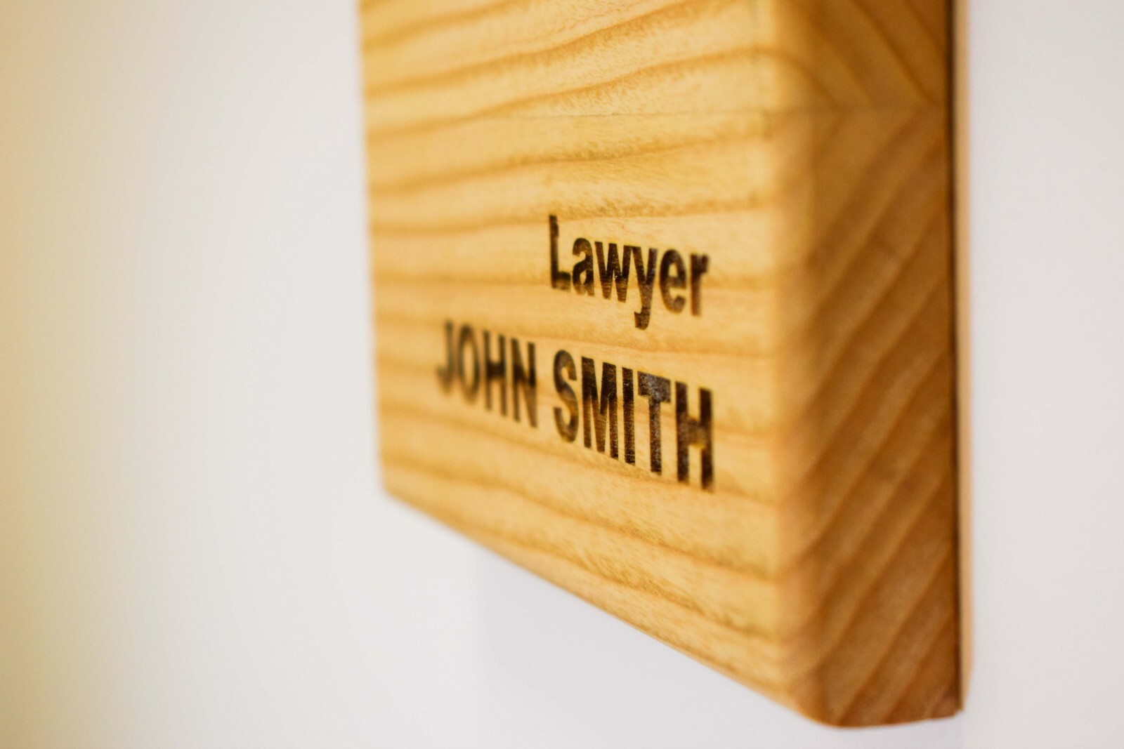 Wooden door sign with custom engraving in various sizes, nameplate wood personal