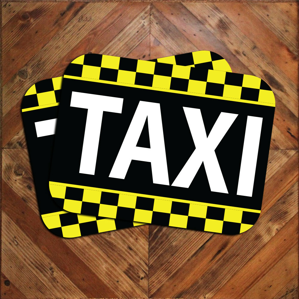 Large 12×18 Pair of TAXI Service Car Door Magnet Signs Transportation Signage