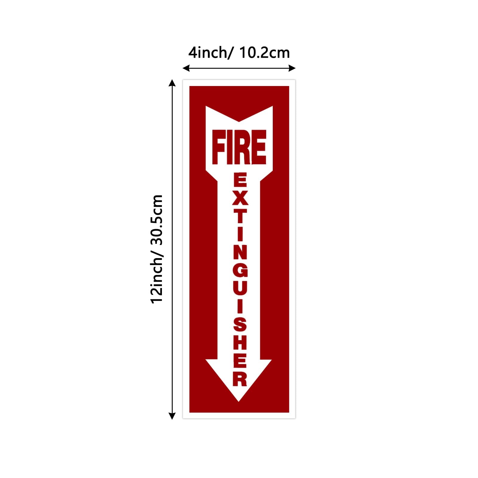 Fire Extinguisher Signs,Safety Sign Sticker glow in the dark 12 Small, red