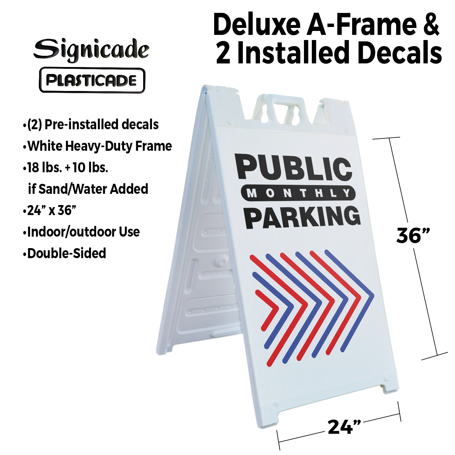 Public Monthly Parking Right Heavy Duty A-Frame Sidewalk Sign Reliable Parking