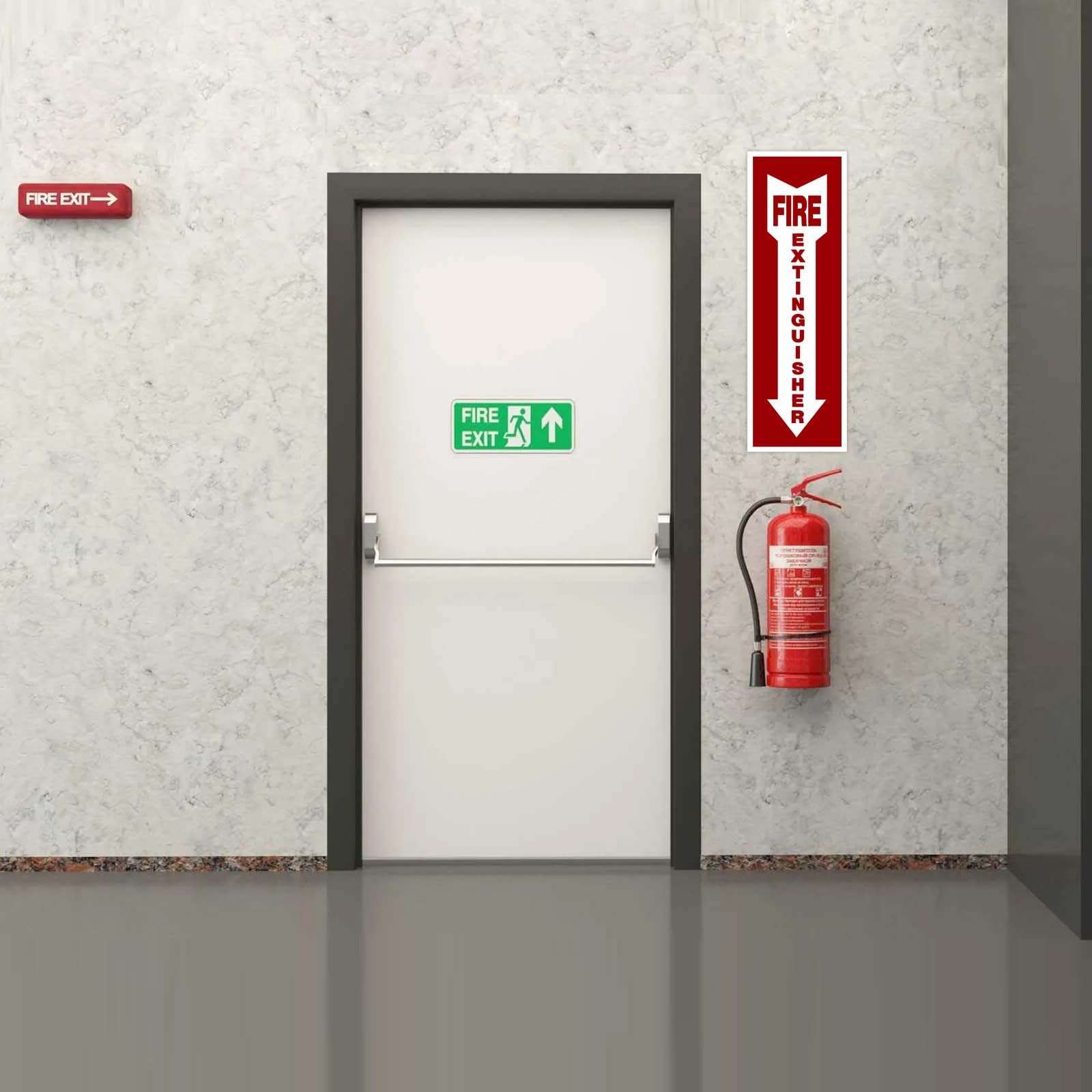 Fire Extinguisher Signs,Safety Sign Sticker glow in the dark 12 Small, red
