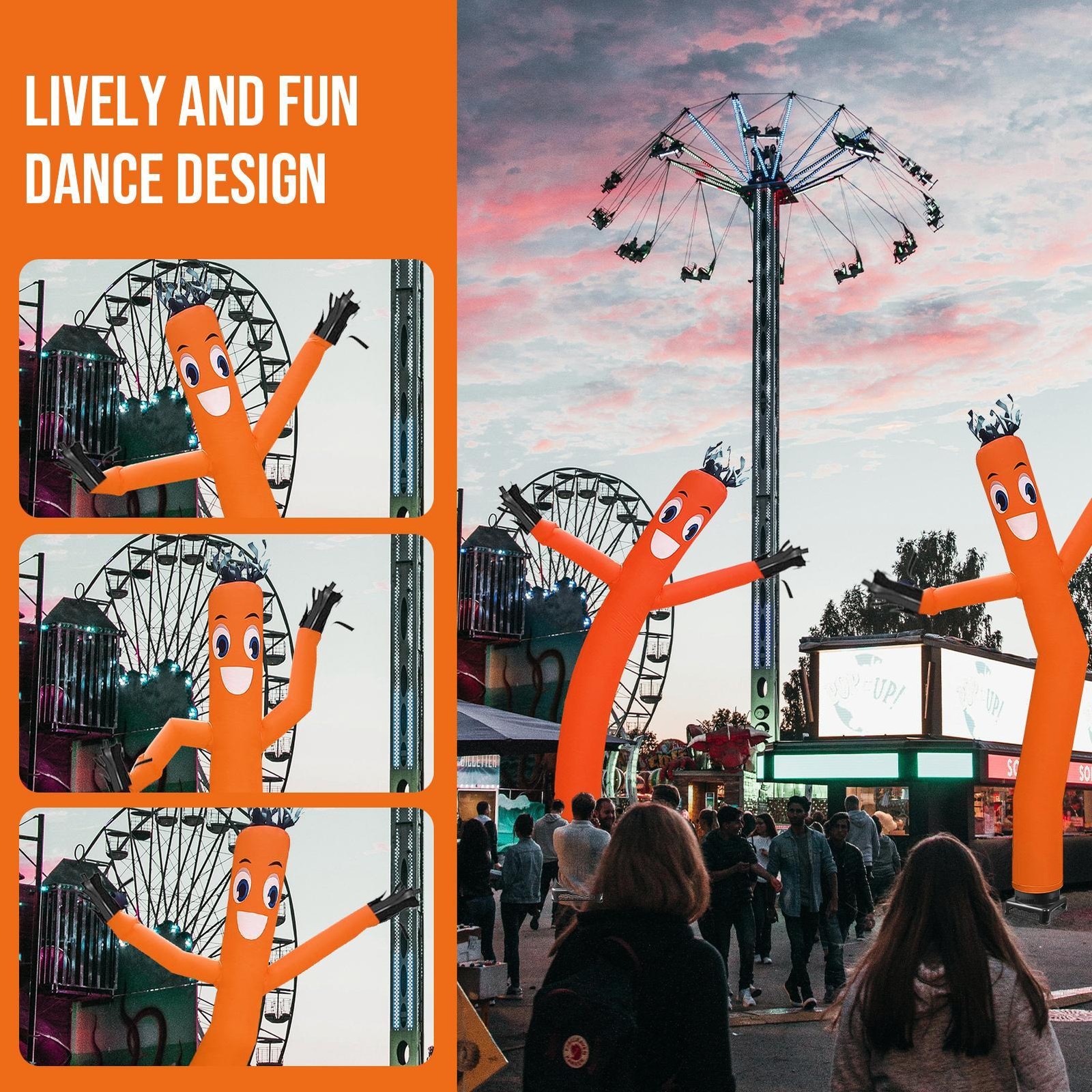 20 ft Air Dancers Wacky Waving Inflatable Tube Man with 750W Blower Fan-