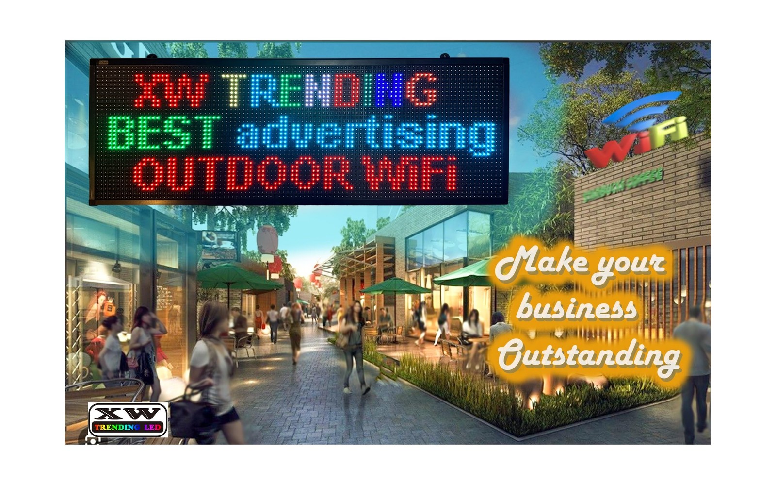 LED sign, scrolling sign 40&Prime; x 14&Prime;, WiFi perfect tool for advertising, color …