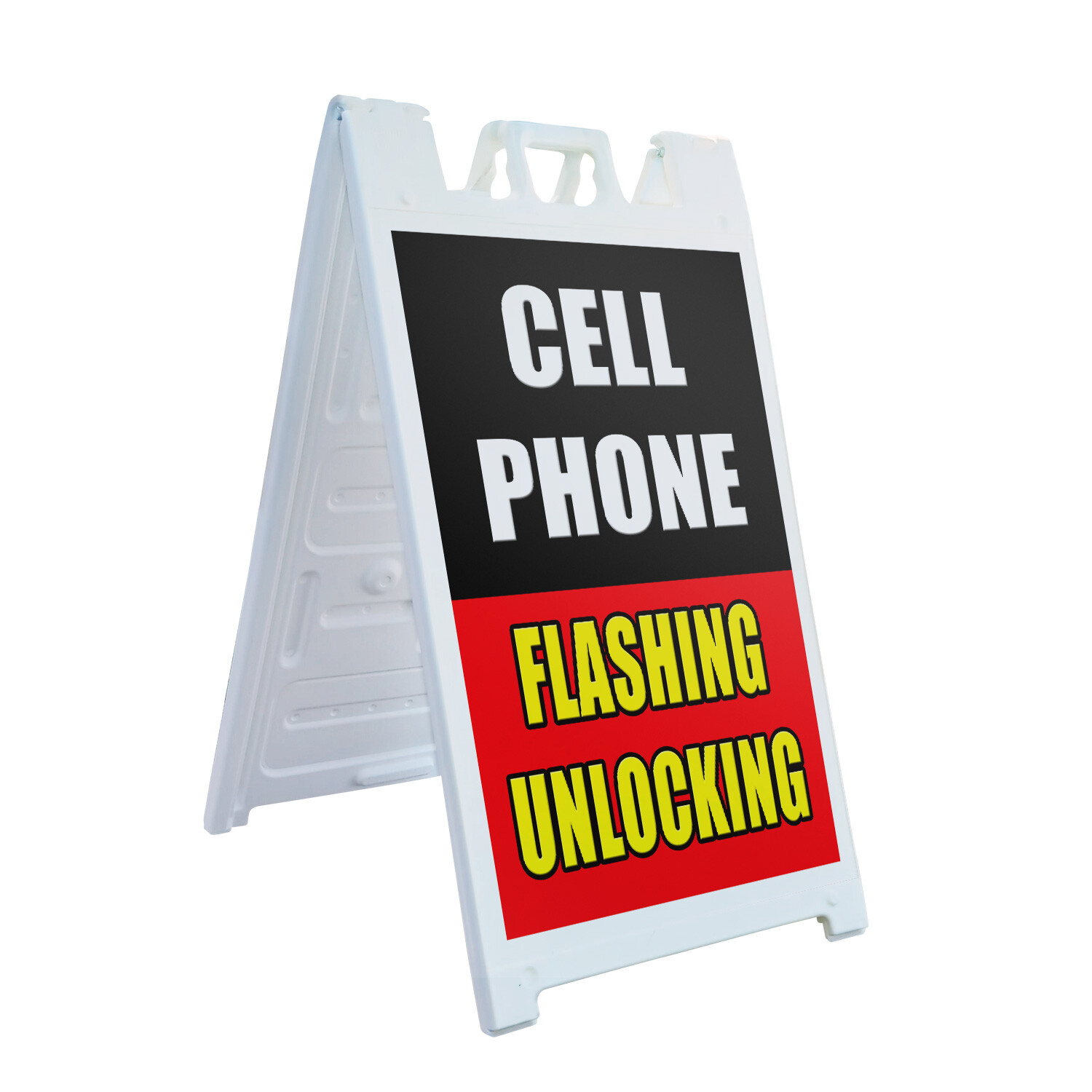 A-frame Sidewalk Cell Phone Flashing Unlocking 24&Prime; x 36&Prime; Double Sided A-Frame Si