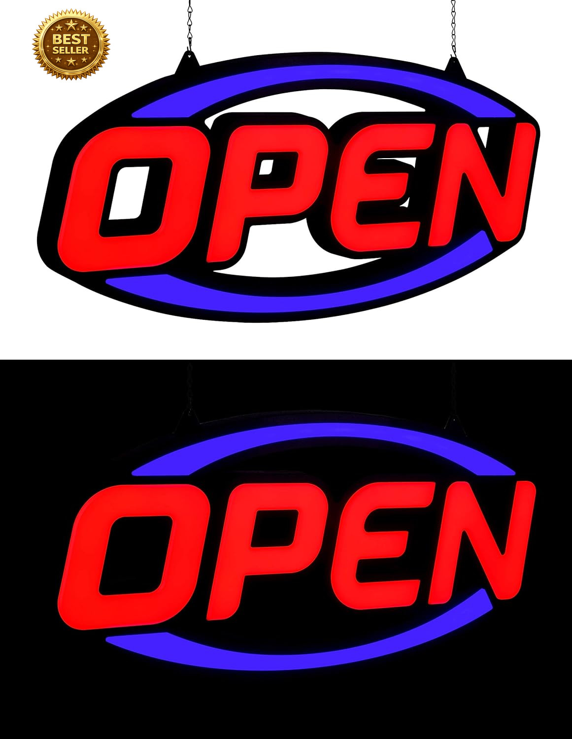 32in LED Open Sign Remote Control Flashing Display for Business Shop