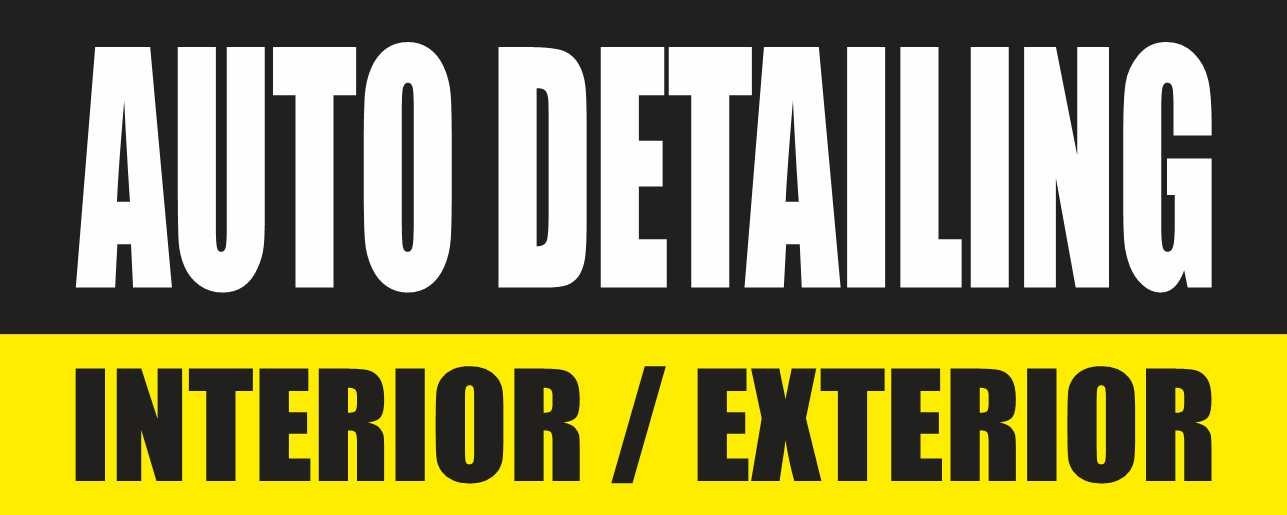 AUTO DETAILING INTERIOR EXTERIOR Advertising Banner Vinyl Mesh Sign cleaning car