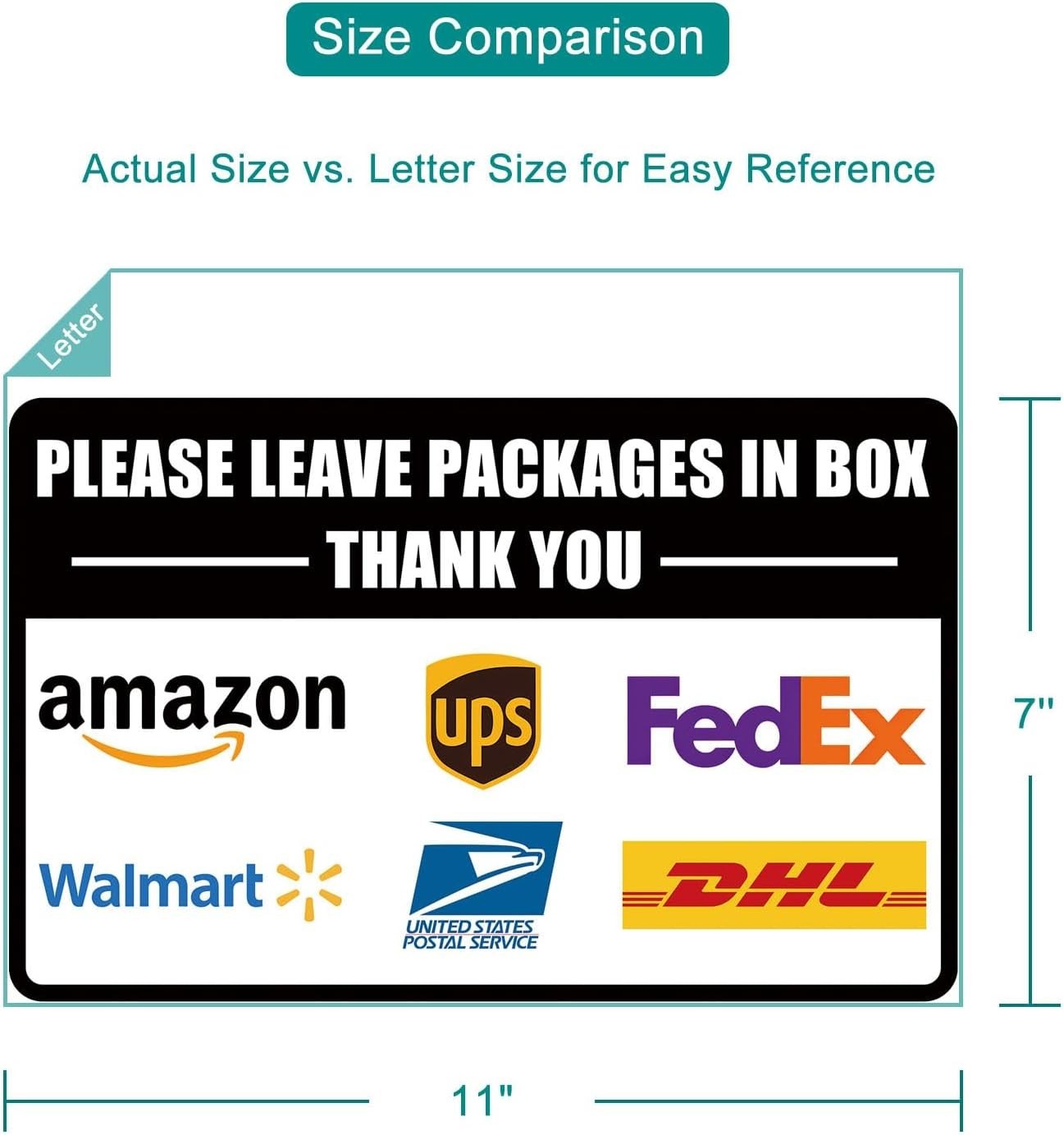 2 Pack Delivery Signs for Packages – 11 X 7 Inches Vinyl Self-Adhesive Stickers