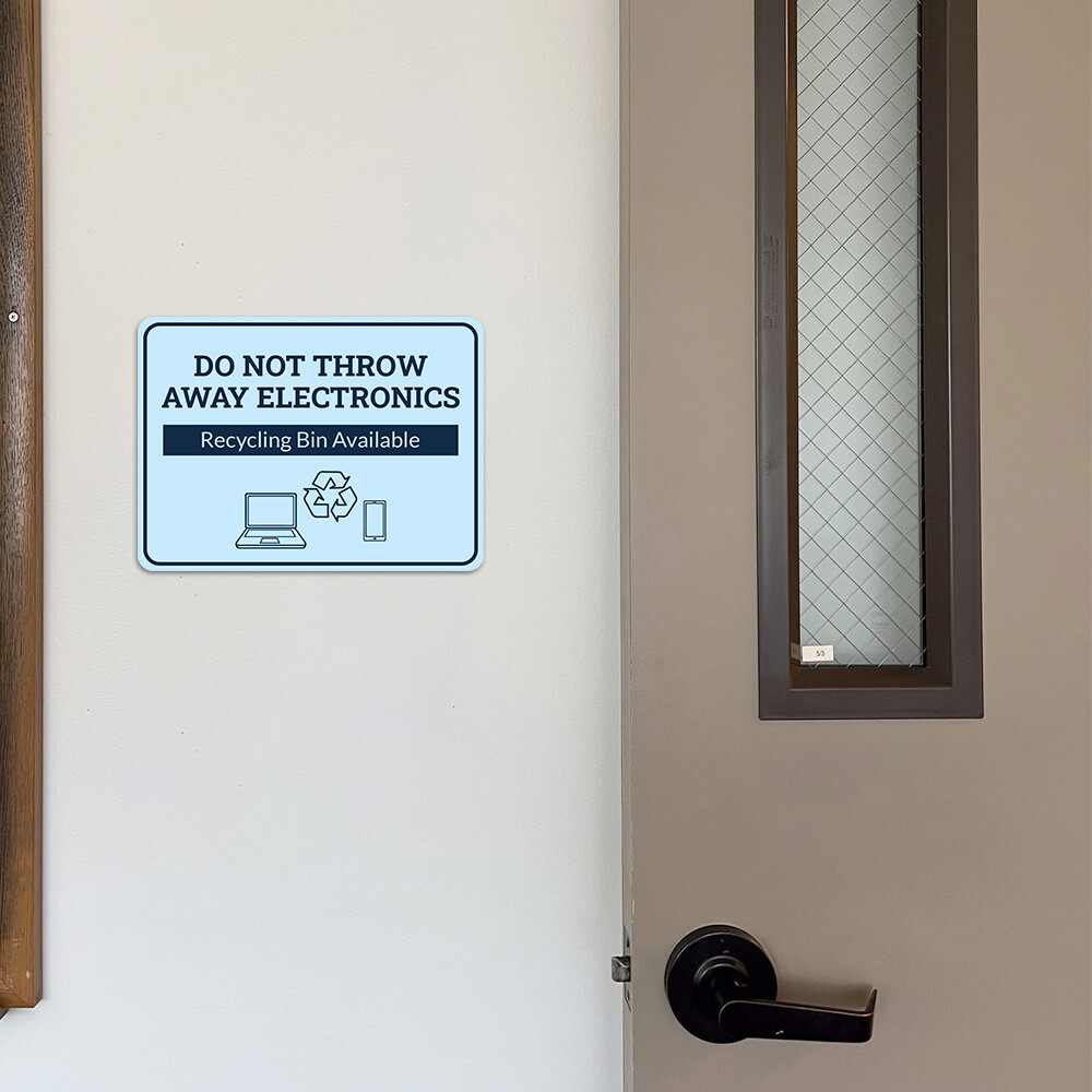 Classic Framed Plus Do Not Throw Away Electronics – Recycling Bin Available Sign