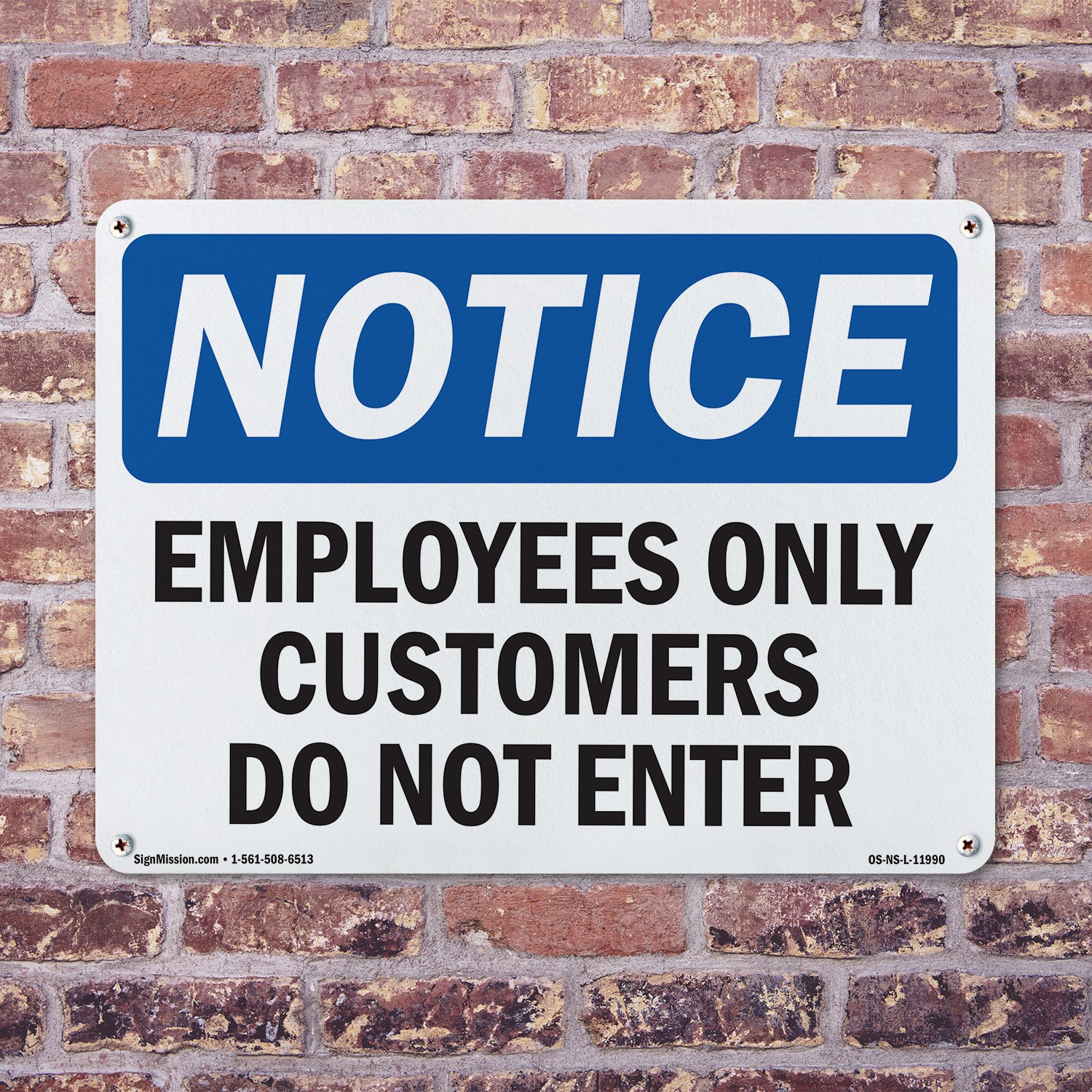 Employees Only Customers Do Not Enter OSHA Notice Sign Or Decal – 5 or 10 Pack