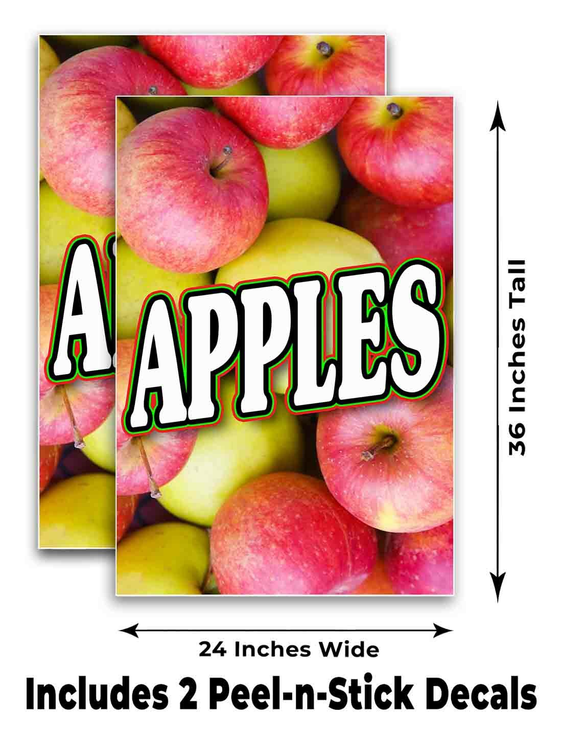 APPLES Signicade 24×36 Aframe Sidewalk Sign Banner Decal FRESH FRUIT PRODUCE