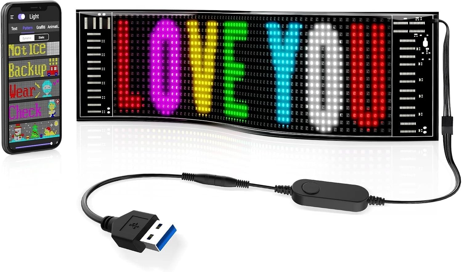 Programmable 15 »x4 » LED Display Sign – Vibrant Colors, App Control Included