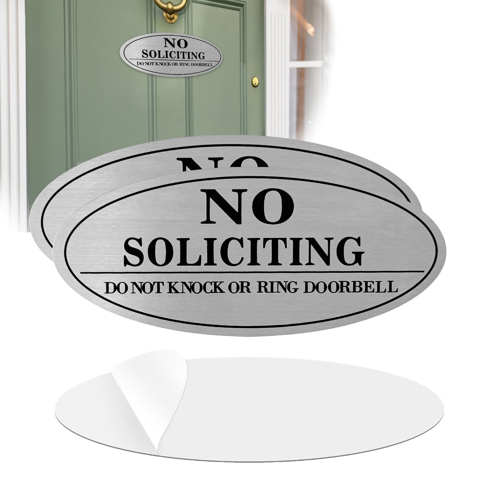 No Soliciting Sign with Magnets for House Garage Metal Front Door Mailbox