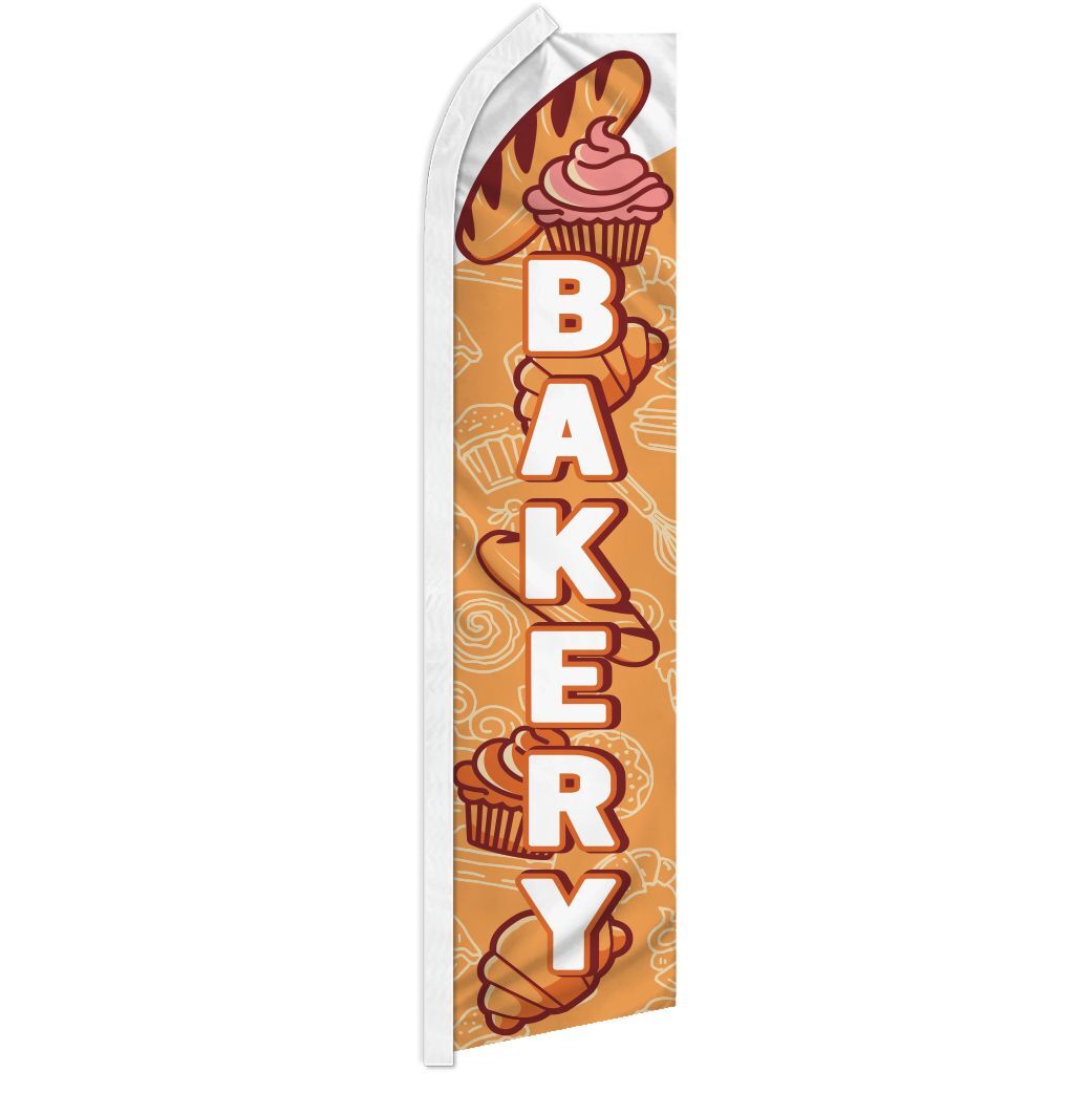 « BAKERY » advertising super flag swooper banner business sign food pastries bread