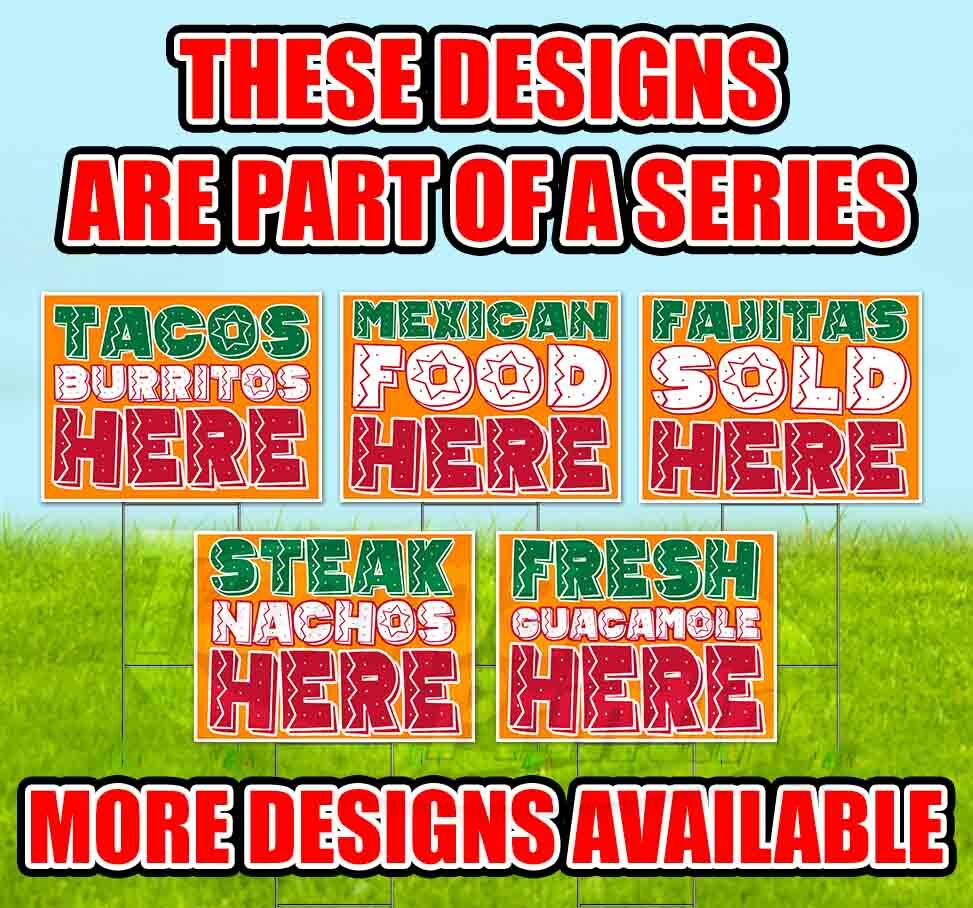 CHICKEN NACHOS HERE Yard Sign Corrugated Plastic Bandit Lawn Decoration USA