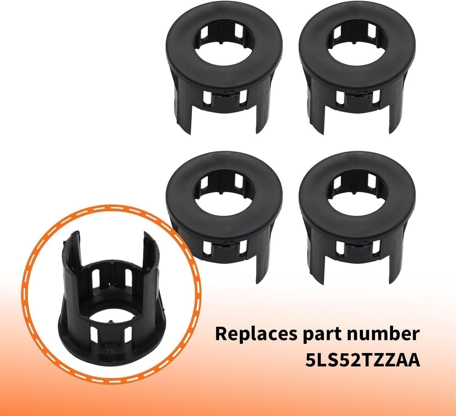4X Parking Assist Sensor Mount Bracket Bezels Compatible with 2014-2018 Ram…