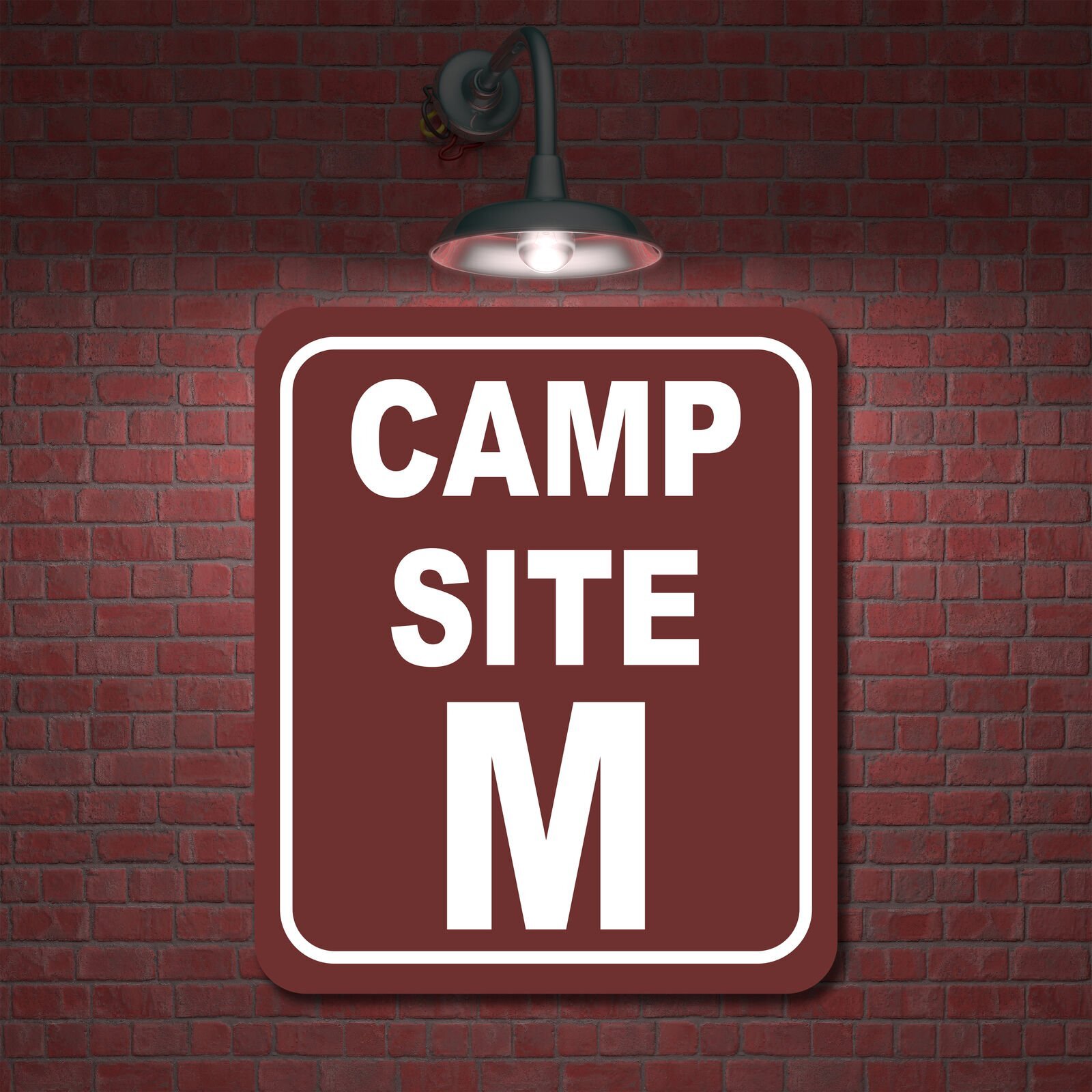 Camp Site M Camping Aluminum Composite Sign