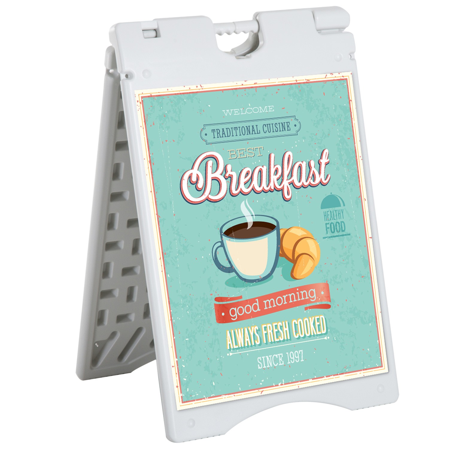 A-Frame Sandwich Board Sign – 22&Prime; x 28&Prime; Outdoor Sidewalk Sign w/ Weighted Base