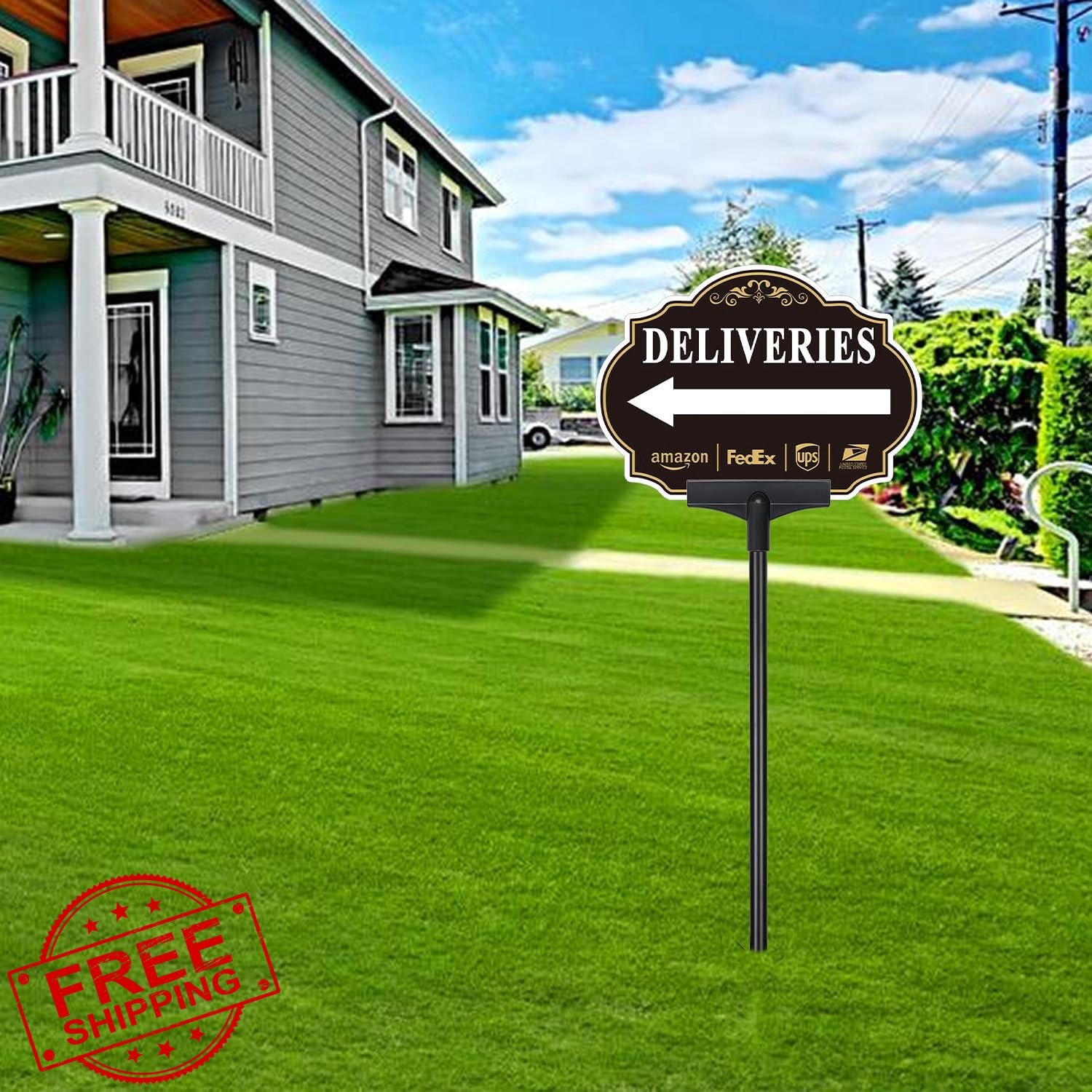 Folyming Left Arrow Yard Sign 10&Prime;x7&Prime; w/ 19&Prime; Stake