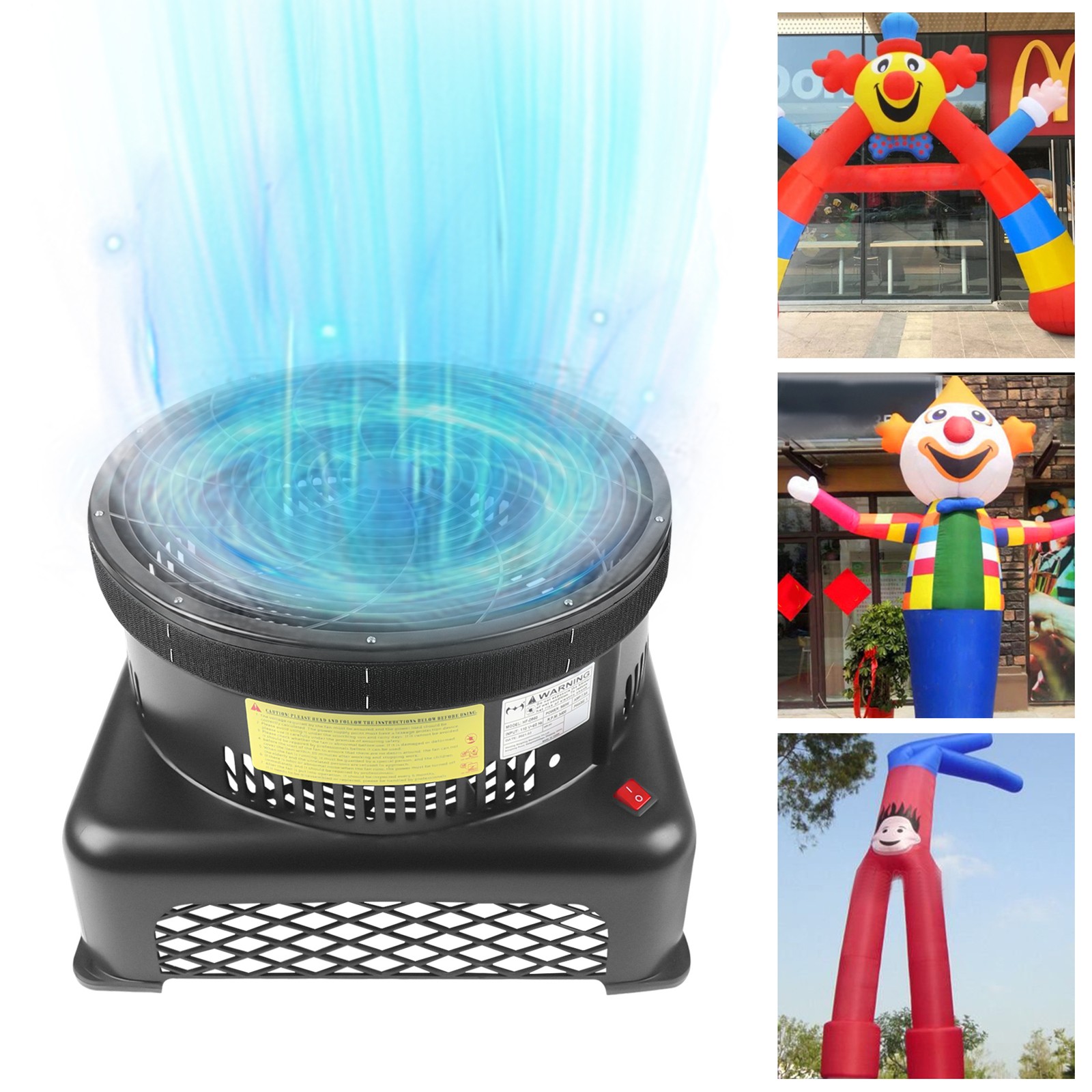 17.7&Prime; Air Blower Fan Fit Inflatable Wind Dancer Tube Man Fly Guy Sky Puppet 950W