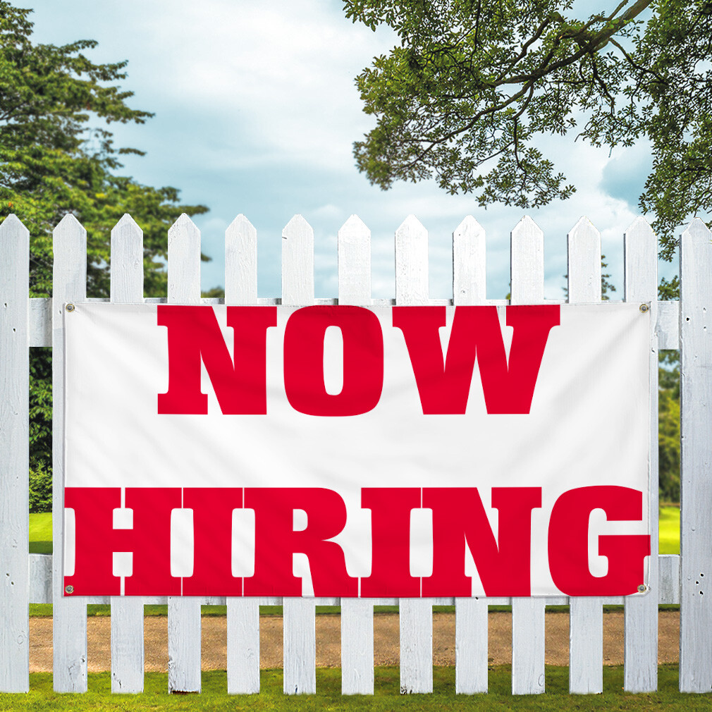 Vinyl Banner Multiple Sizes Now Hiring Business H Business Outdoor