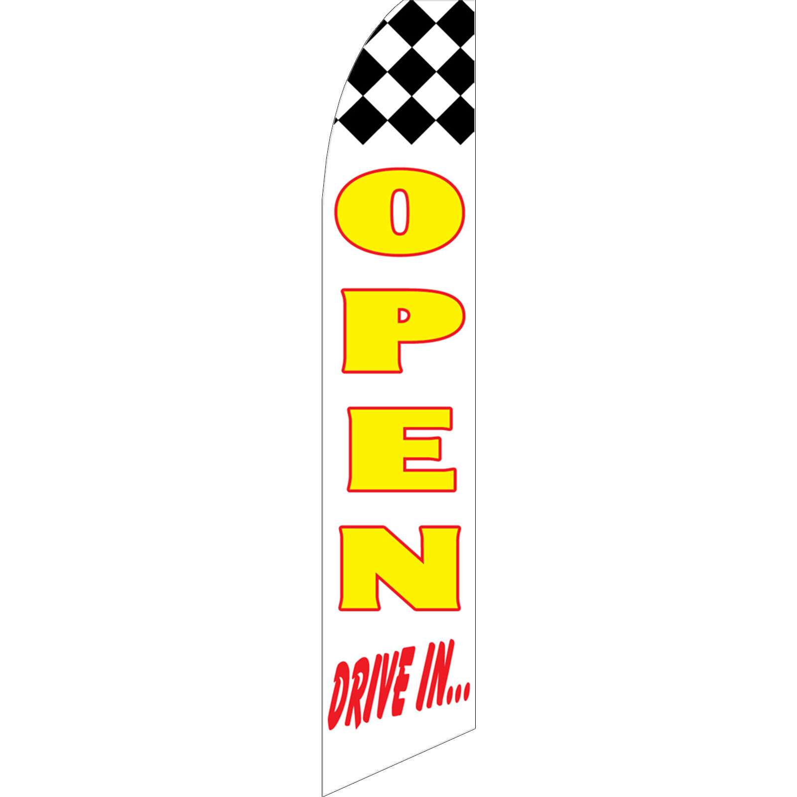 Open Drive In 2 1/2 ft X 11 1/2 ft Swooper Flag