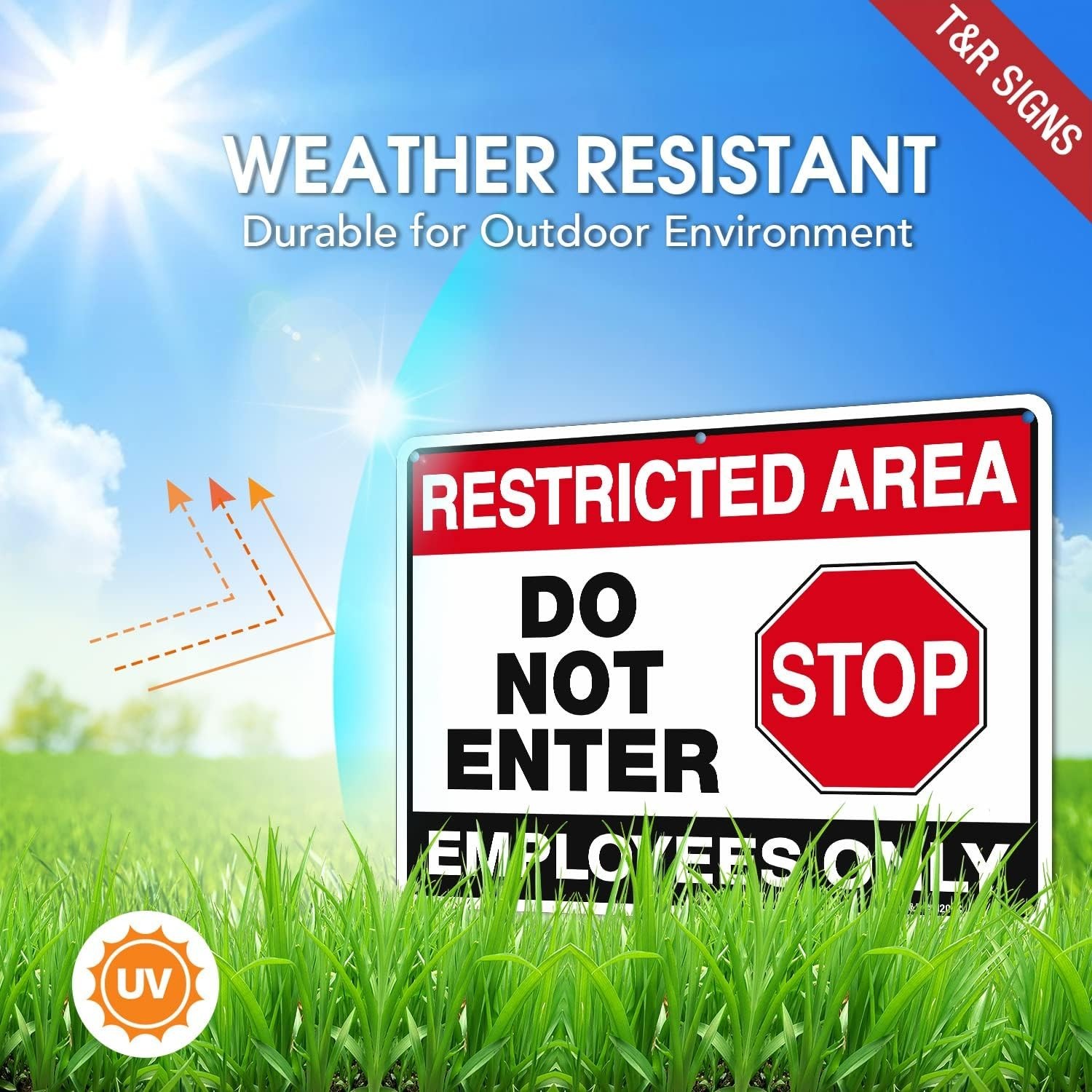 Large Restricted Area Do Not Enter Employees Only Sign – 1 Pack – 14 x 10 Inc…